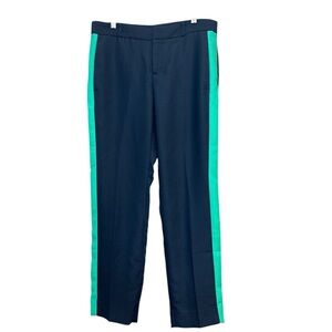 Banana Republic Avery Tuxedo Navy Green Side Stripe size 4